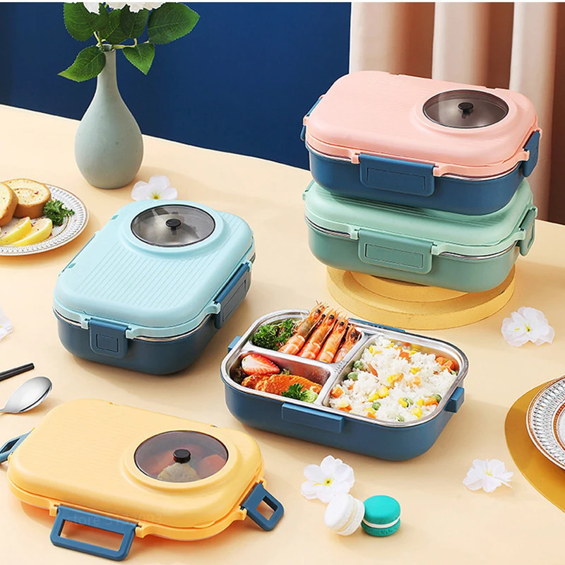 304 Stainless Steel Lunch Box For Kids Removable Food Container Box With Soup Container Portable Lunchbox School Child