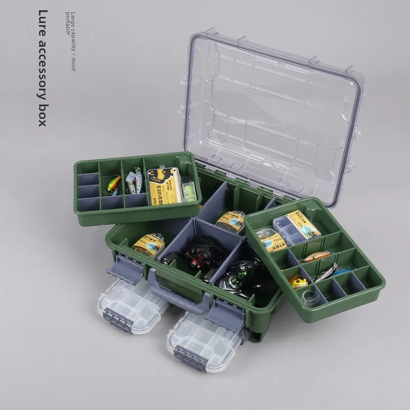 Convenient Tackle Box for Fishing Lures with Multiple Compartments and Easy-to-Carry Handle