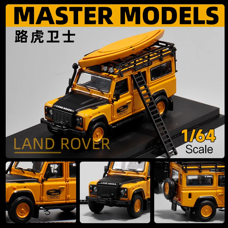 Master 1/64 Land Rover Defender 110 reines schwarzes Zubehör Version Simulation Legierung Automodell