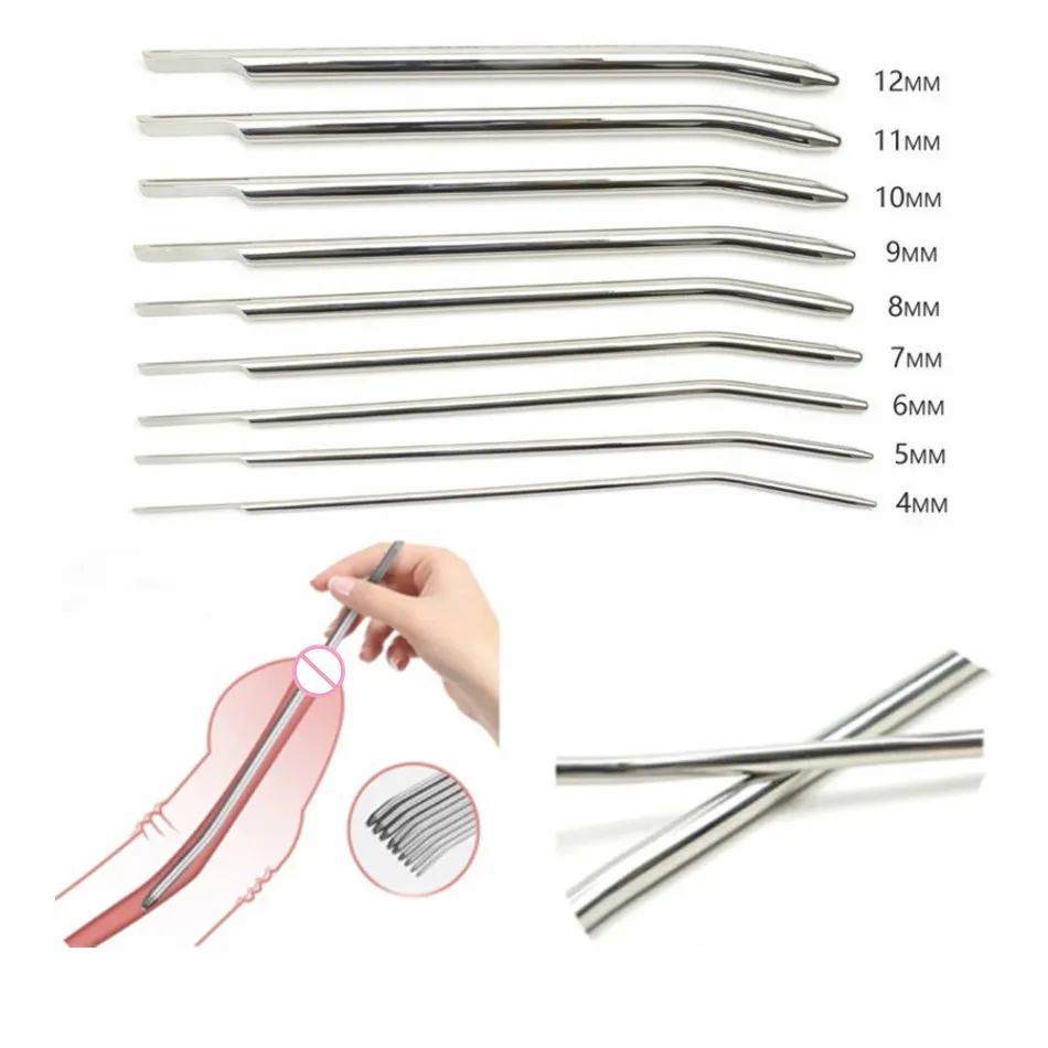 Metal Urethral Dilators Penis Plug Urethral Sound Catheter Horse Eye Stick Beginner Training kit Sex Toys Male Chastity Device