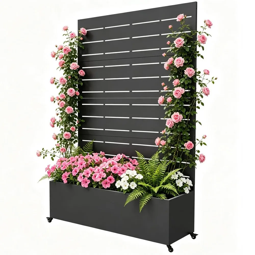 Outdoor Privacy Planters with Trellis 73