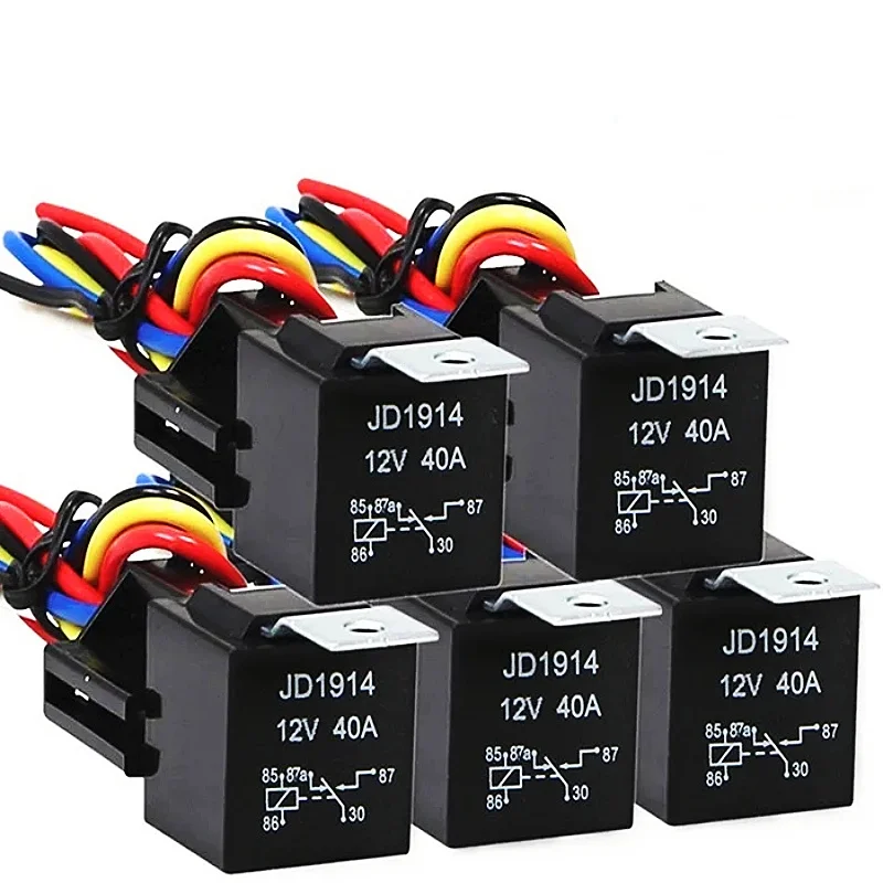 4P 5P 40A Waterproof Car Relay Automotive Relays Normally Open DC 12V 24V Terminal Relay For Head Light Air Conditioner