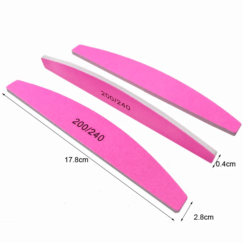 Lime à ongles rose, grain 200/240, Durable, haute qualité, meulage fin, outils de manucure pour usage domestique, outils de Salon de manucure, 2/5/10/25 pièces
