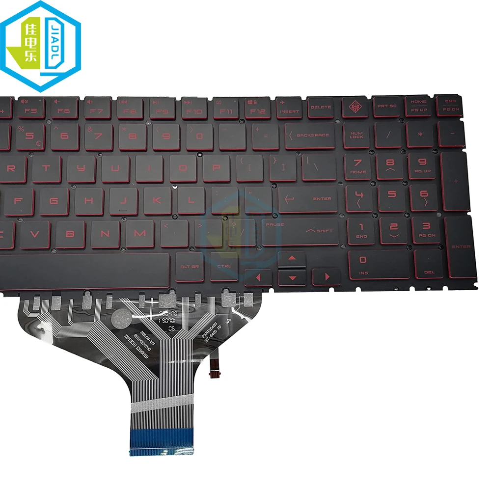 Imagem -05 - Teclado Retroiluminado Rgb Colorido dos Eua Teclados Portáteis Ingleses Luz de Fundo para hp Omen Plus 17-cb 17-cb0020nr 17-cb1038ur Pk132k01b01