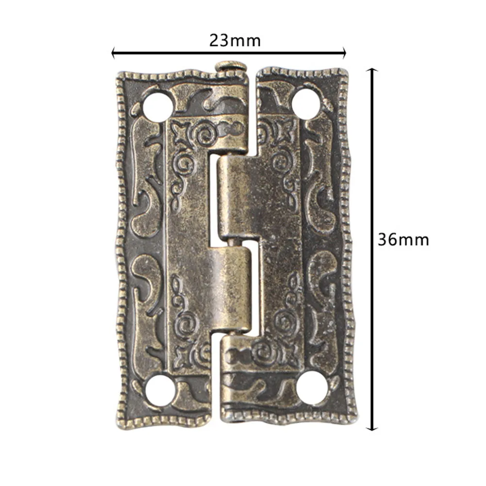 Decorative Beautiful Hinges Door Hinges With Screws Zinc Alloy 4pcs Antique Printing Easy To Install Retro Design Office