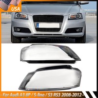 For Audi A3 8P Left Right Head Light Cover S-line S3 RS3 2008 2009 2010 2011 2012 Automotive Headlamp Lens Shade Car Accessories