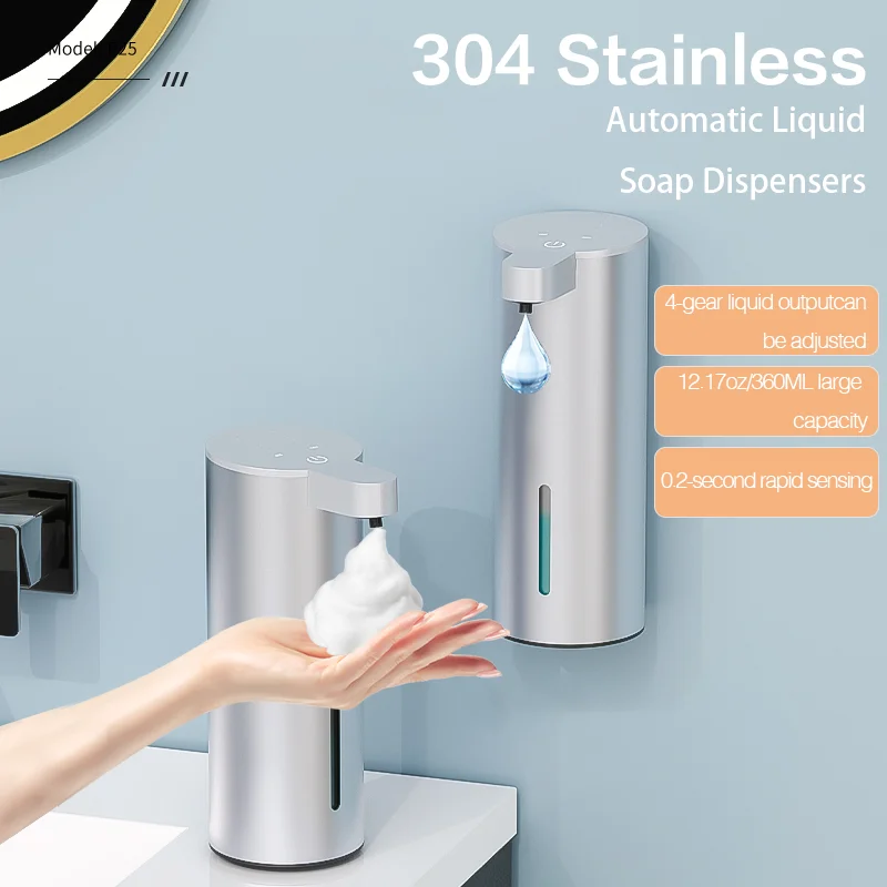 Touchless Automatic Soap Dispenser, USB-C Rechargeable, Smudge-Resistant Stainless Steel, for Kitchen & Bathroom Soap Dispenser