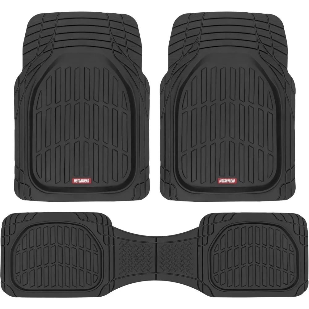 

Deep Dish All Weather Black Car Floor Mats Universal Trim to Fit Waterproof for Cars Trucks SUV