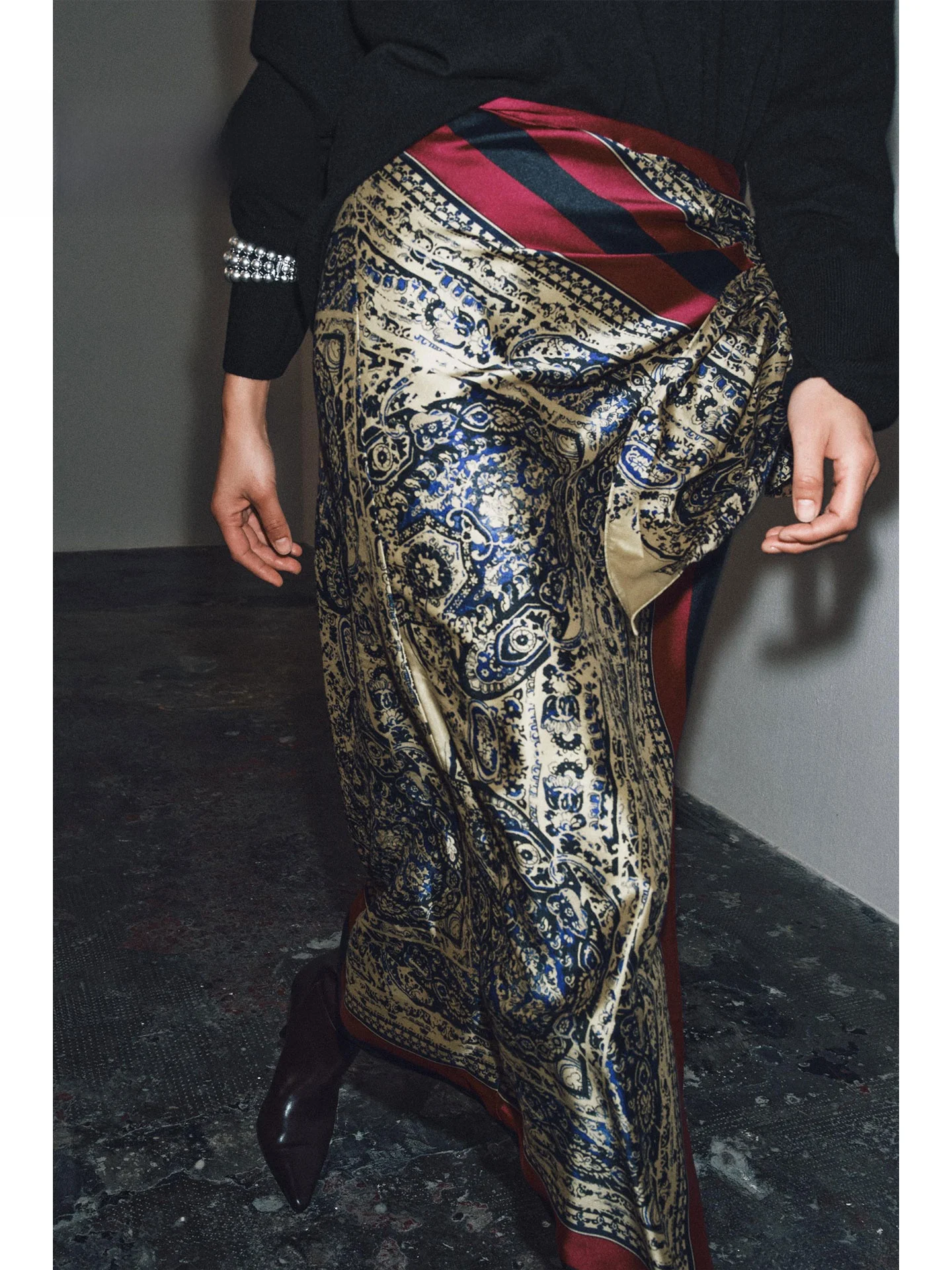 Casual Wrap Scarf Style Half Skirt Design Sensation  Autumn New Arrival Women's mid Waist Straight Cut Printed Skirt