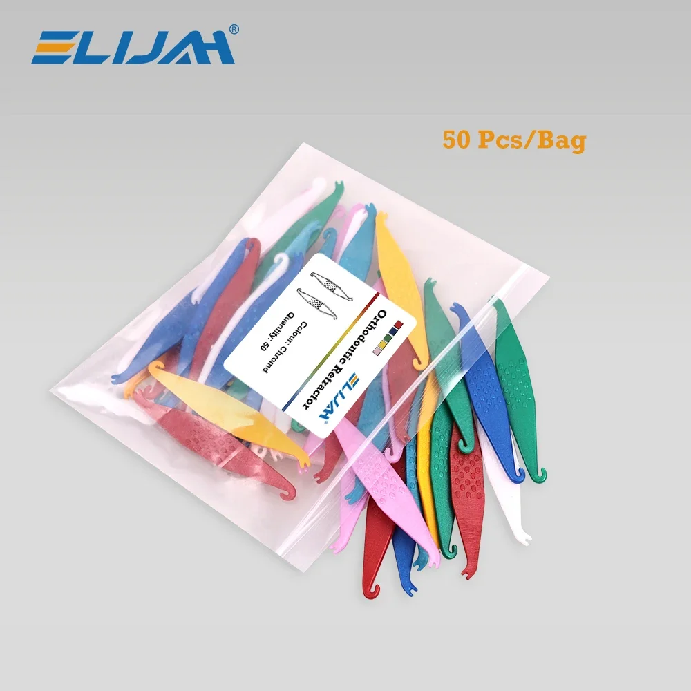 50Pcs ELIJAH Dental Rubber Band Hook Orthodontic Disposable Elastic Hook Rubber Ligature Ring Draw Hook Dentistry Accessory