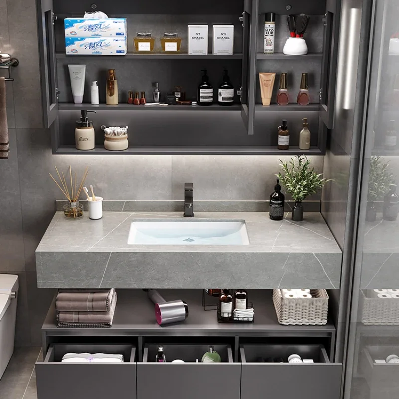 Sink Under Sink Salon Station Space Saving Bathroom Cabinet Shelf Floor Luxury Sinks Locker Mueble Lavabo Corner Kit Mirrors