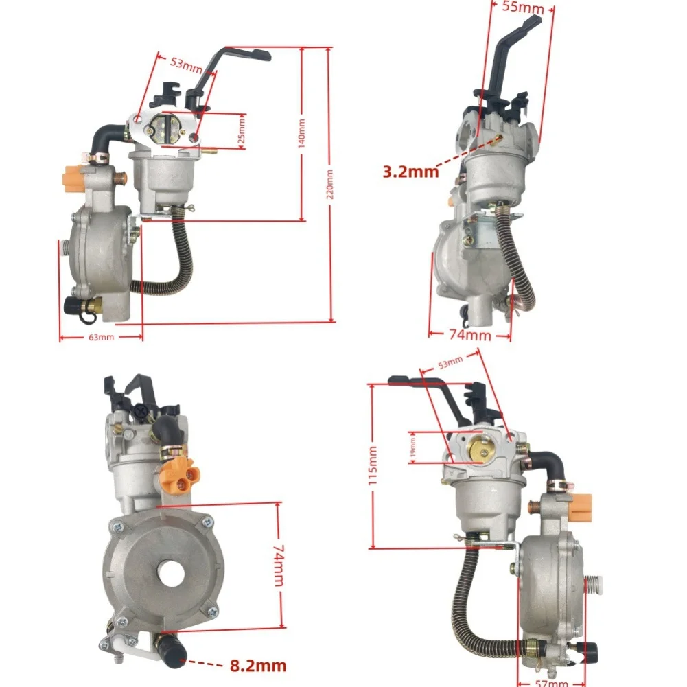 Aftermarket Carburetor for OHV Engine Models GX140 For GX160 For GX200 and 168F Rated 5.5HP to 6.5HP Metal Construction