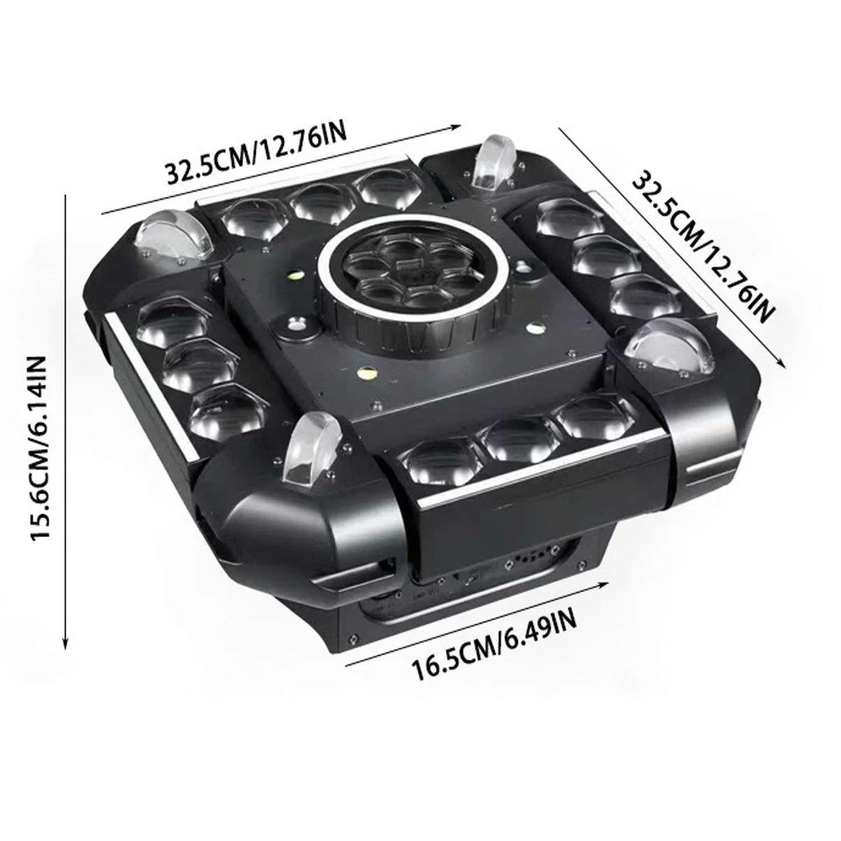160W LED Bee Eye Beam Projection Light with Halo Light Strip DJ DMX Moving Head Stage lamp For Disco Bar Party Wedding Christmas