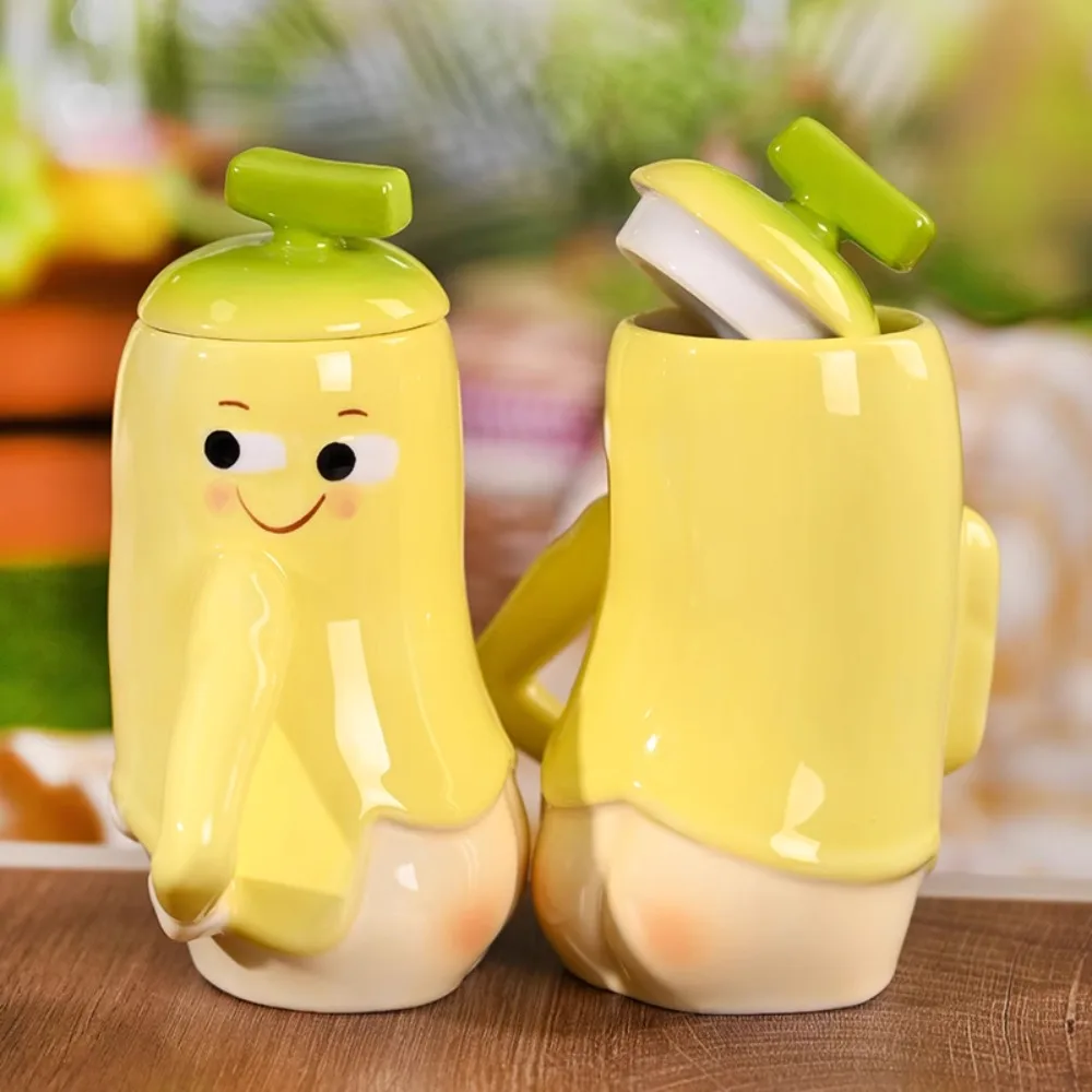 Creative Ceramic Butt Shape Mug Ornaments Living Room Bedroom Kitchen Banana Coffee Milk Cup Crafts Birthday Gifts Decoration