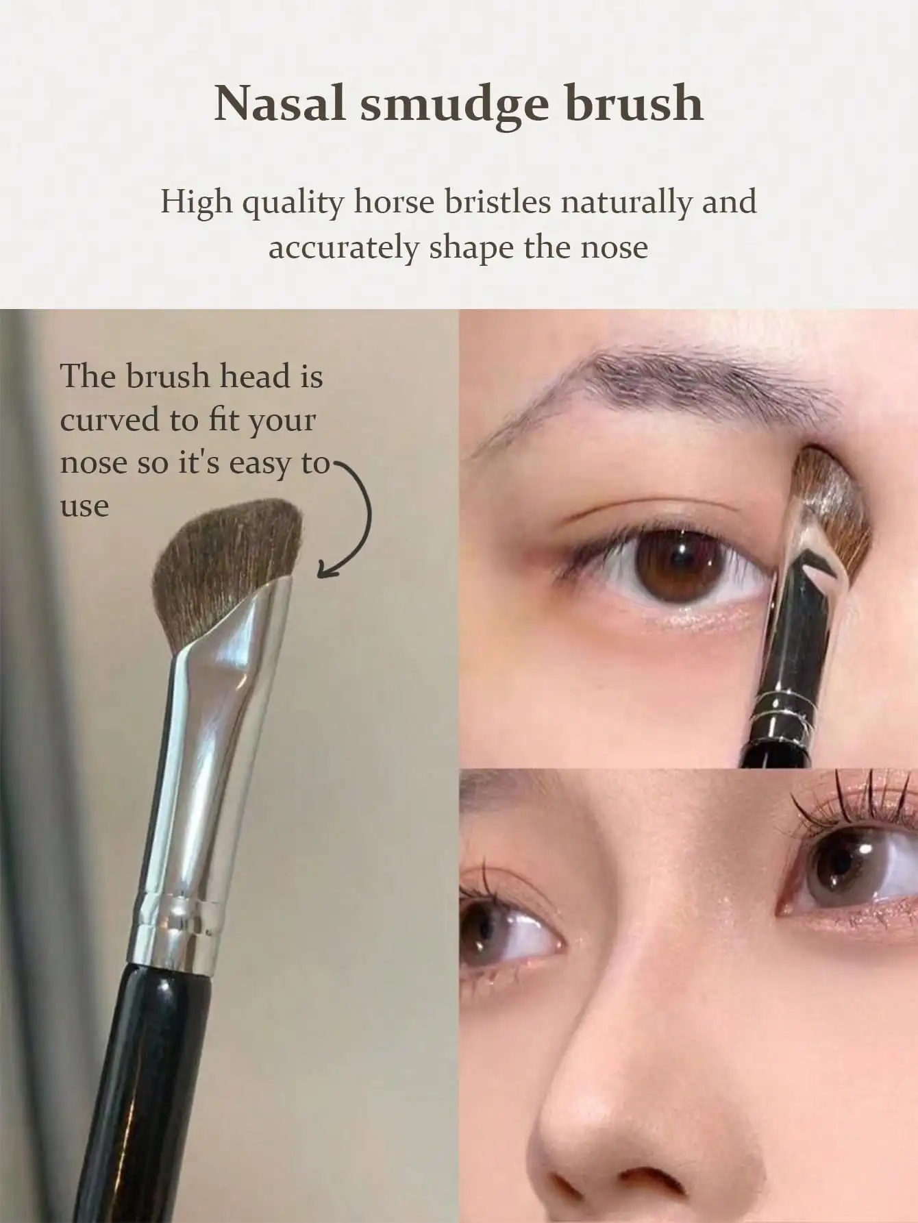 mulynsie 1 Pc Fan-Shaped Nose Shadow Brush, Sickle Shaped Eye Shadow Brush, Angled Small Fan-Shaped Highlight Shadow Mixing Brush, For Special Makeup Brush Tool For Nose Contour,Makeup,Cheap,Room Decor,Vanity,Travel,Bedroom,Makeup Accessories,Cheap,Stocki