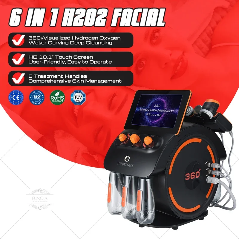 

6 in 1 H2O2 Hydra Skin Management Machine Water Peel Deep Cleansing Professional Beauty Salon Equipment