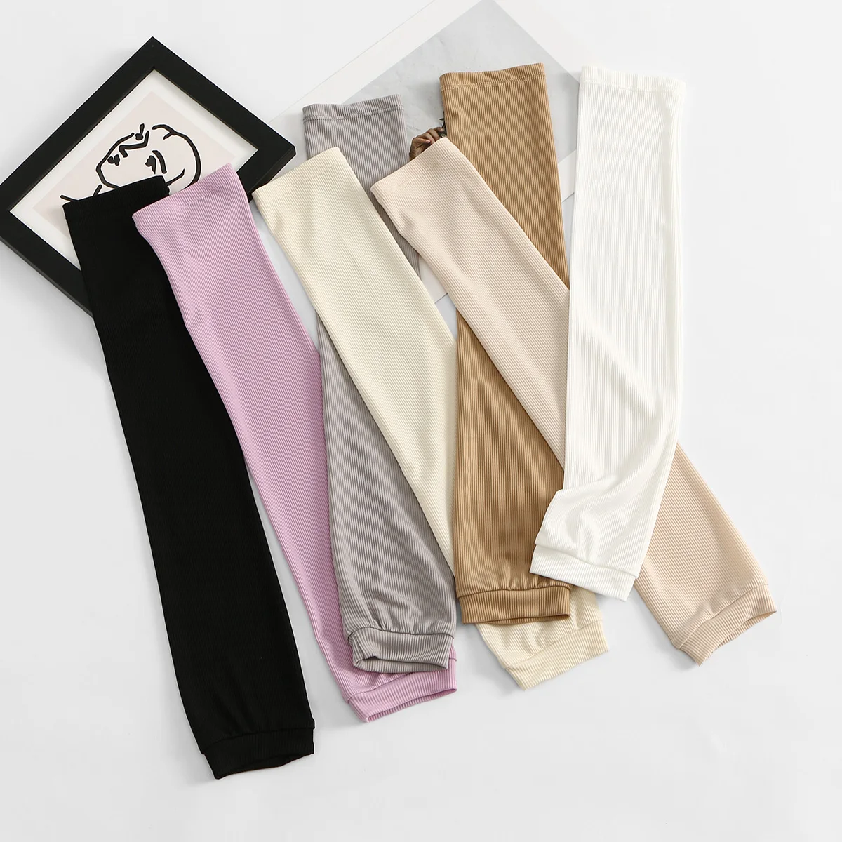 Women Ice Silk Arm Sleeve Muslim Wide Edge Sleeve for Women Modal Fabric Sleeves Ramadan Tighten The Cuffs UV Protection Sleeves