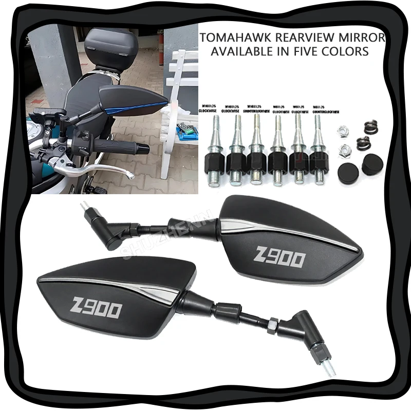 

Для Z900 Z 900 2017-2019 2020 2021 2022 2024 зеркала заднего вида для мотоциклов, зеркало заднего вида на руль, алюминиевые аксессуары с ЧПУ 4
