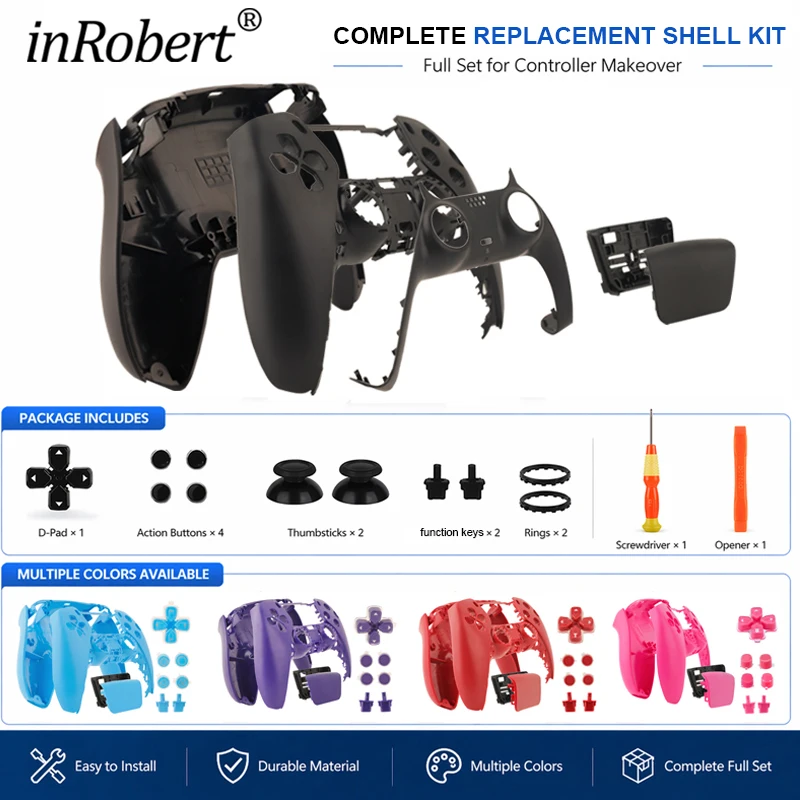 For PS5 DualSense Controller Full Shell Replacement Kit Front & Back Housing with Touchpad BDM-010/020/030/040/050 DIY Mod Tools