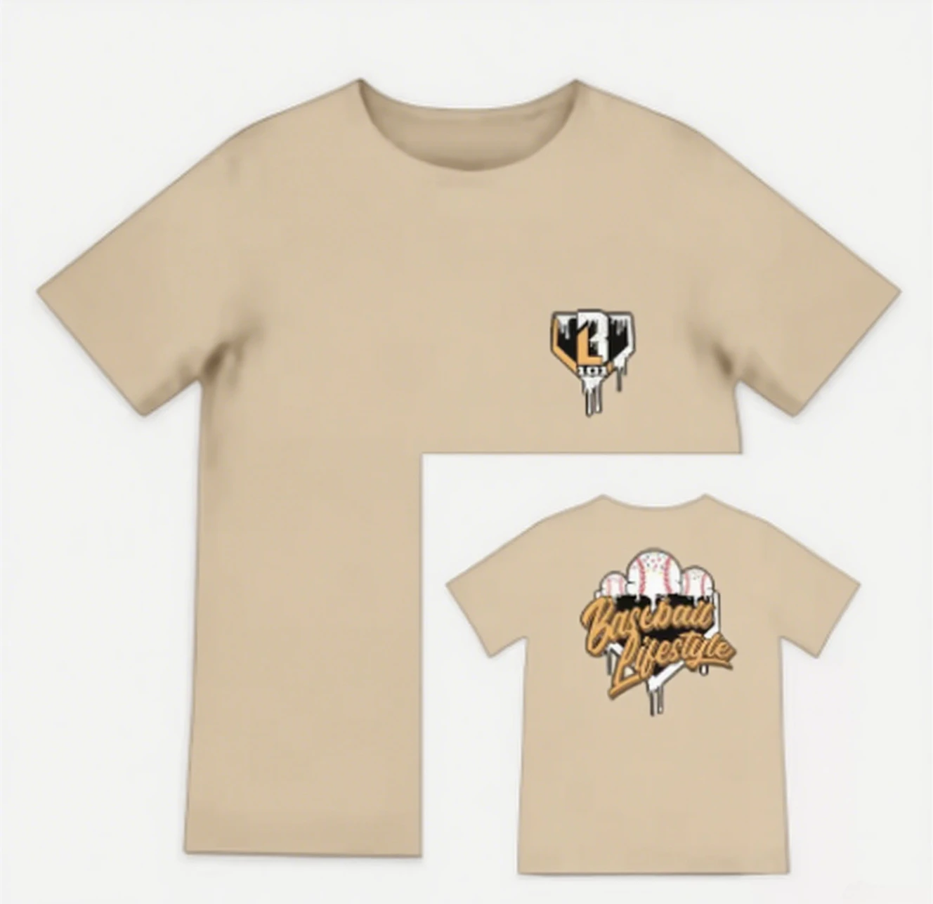 

Summer Boys Baseball Ice Cream Print Cotton T-shirt Breathable Loose Sweat-absorbing Back Block Youth T-shirt Top Tee S-4XL