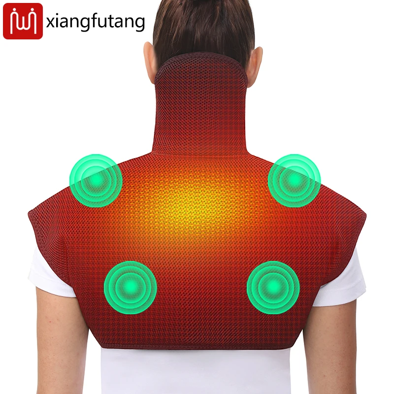 

Шаль с подогревом и вибрационным массажером, зимний теплый жилет с электрическим подогревом для облегчения боли в шее, плечах и верхней части спины