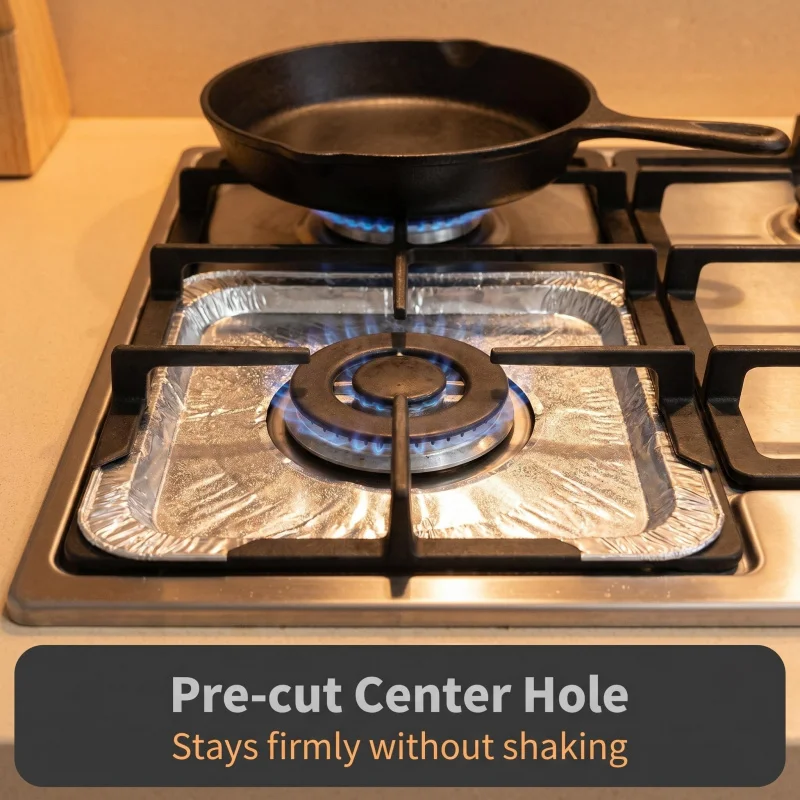 20 Thickened Aluminum Foil Gas Stove Mat, Round, Two Square Styles Are Available, 23 Centimeter Oil-Proof Stove Protection Mat