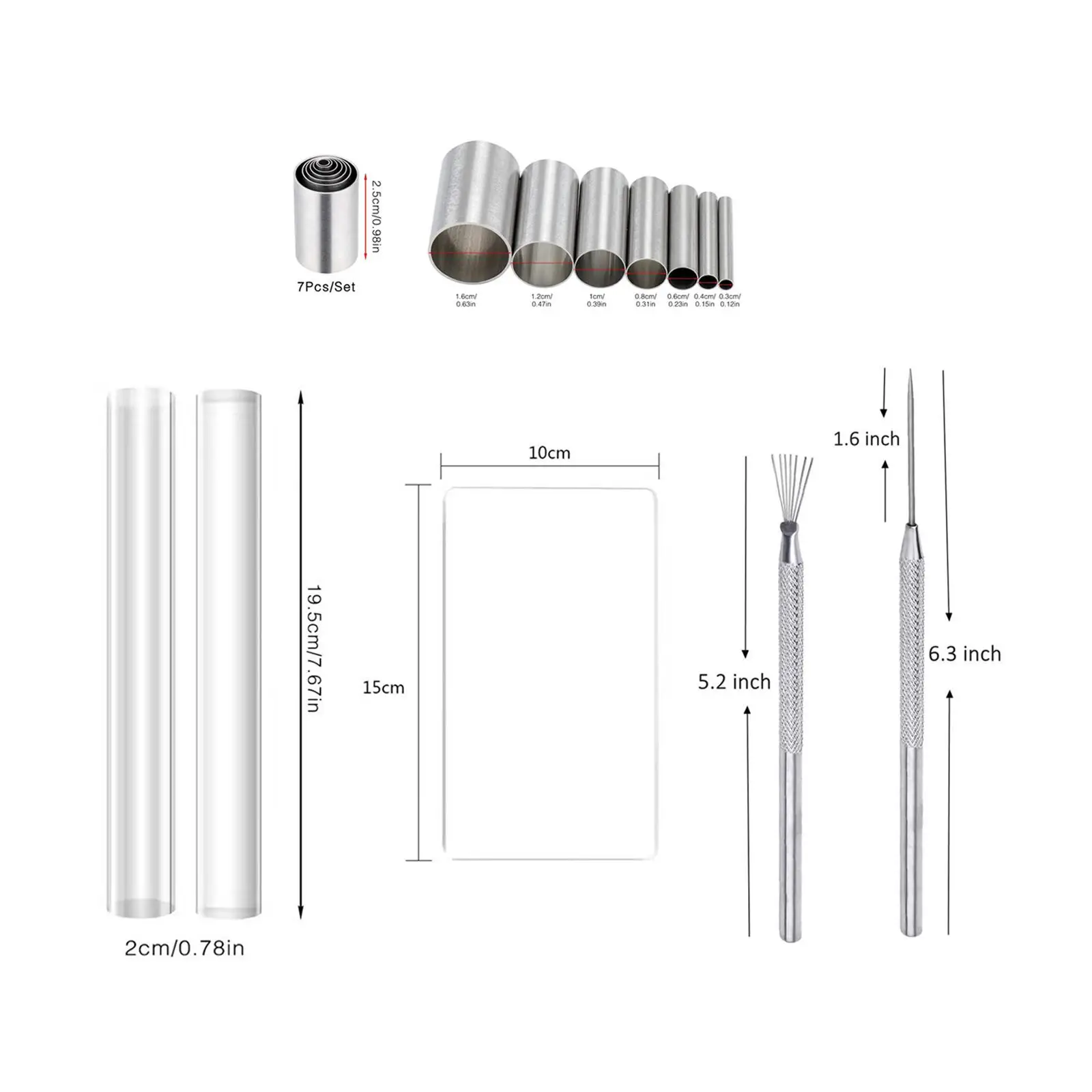 13 piezas de herramientas de corte de arcilla, rodillos de arcilla acrílica, pasadores de rodillo acrílico