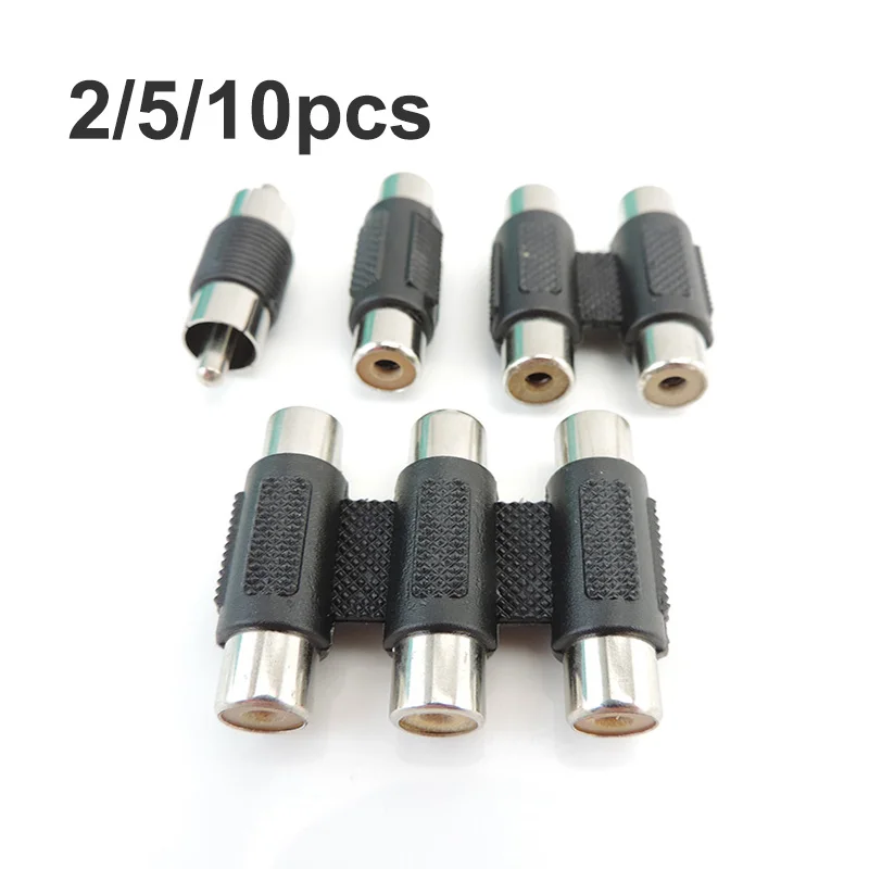 2 3 RCA to 2 3 RAC male to male Female Socket Audio Video Connector Converter AV Coupler dual 2RCA 2RCA 3RCA Adapter PLUG q1