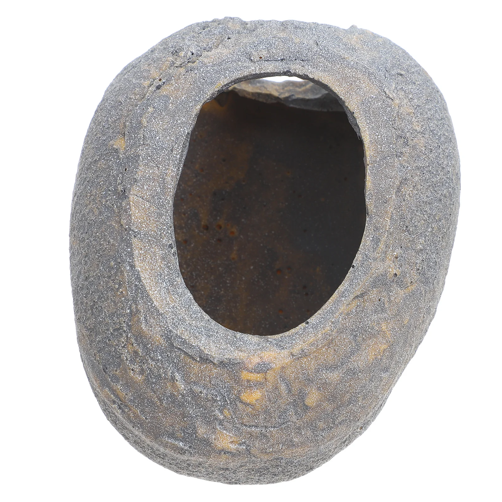 

Reptile Rock Hideouts Dark Grey Bearded Dragon Betta Fish Cave Aquarium Decor Tank Shelter Breeding Habitat Safe Durable Unique