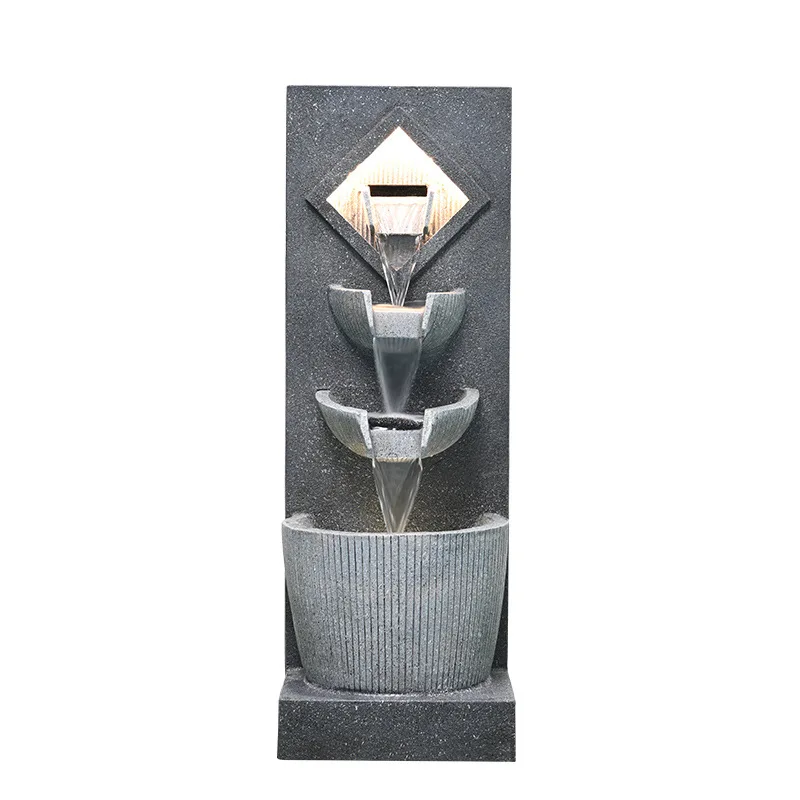 Simple flowing water ornament custom rockery fountain dripping feng shui living room circulating water floor type