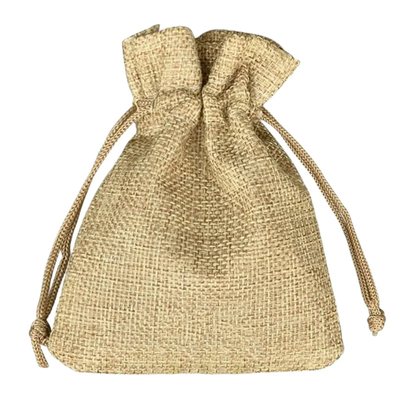 1Pc 9*12cm Mini Rustic Burlap Pouch Sack Drawstring Tie Bag Wedding Party Favor Home Storage Decoration Diy Gifts Accessories