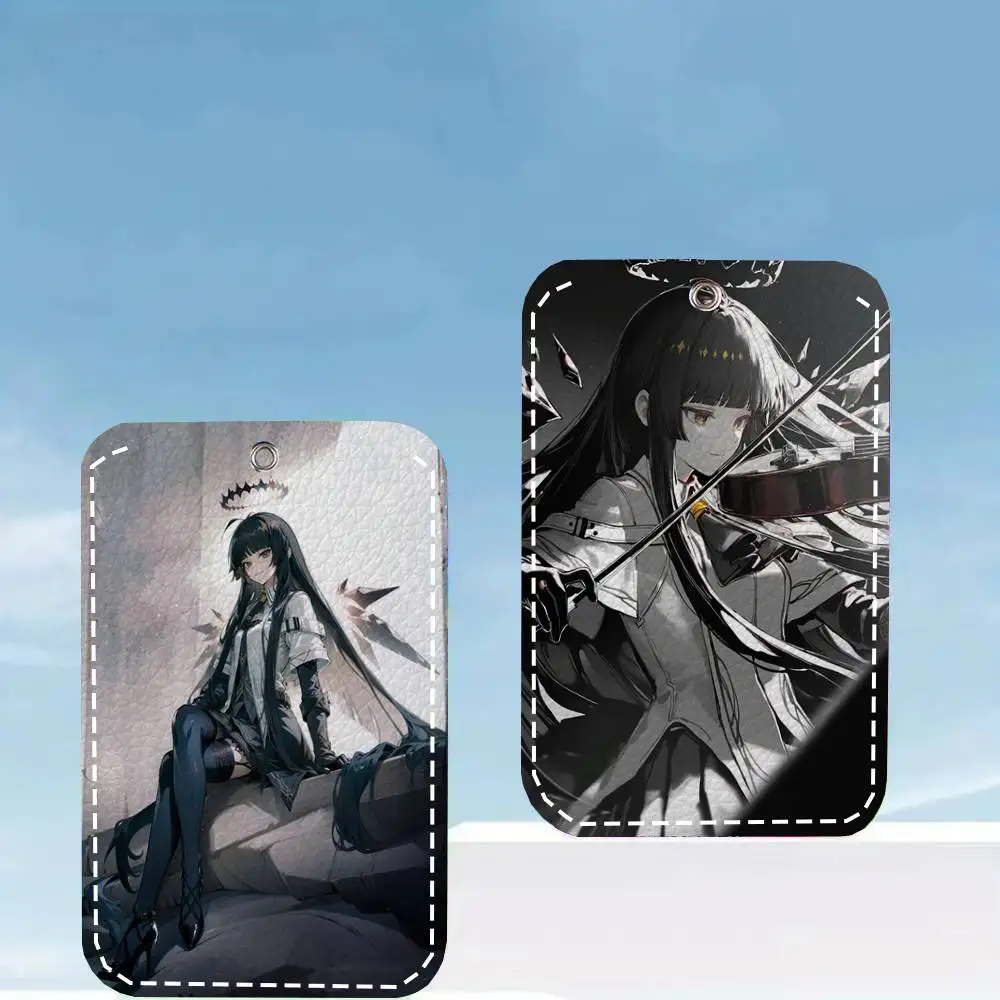 Virtuosa Animated Game A-Arknights Card Case Keychain Access Card Bag Key Tag Ring Leather Card Holder Key Ring Access