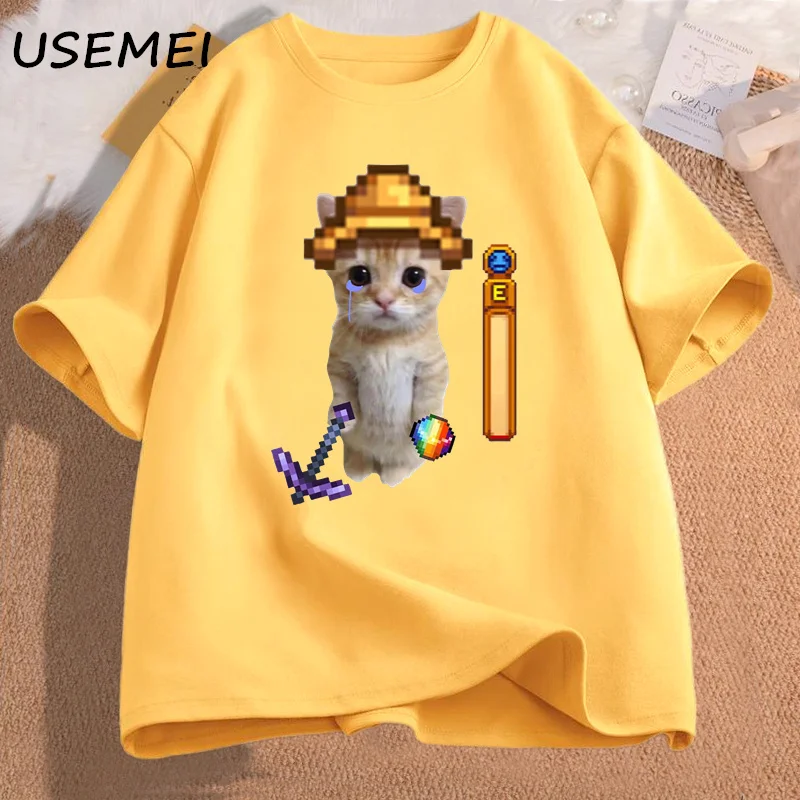 Stardew Valley El Gato T Shirt Mens Clothes Streetwear High Quality Cotton Short Sleeve Game Graphic T Shirts Streetwear Tees