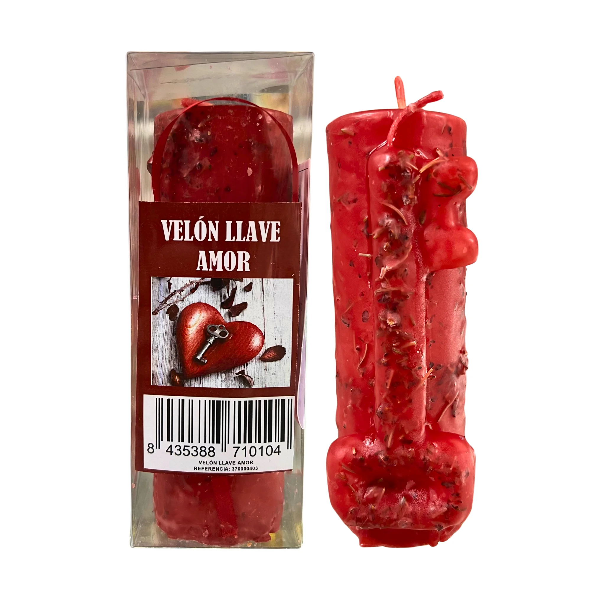 THE BUBBLE SHOP - Velón Llave del Amor para Cualquier Petición Amorosa | Vela Especial de 2 Mechas con Forma de Llave para la Atracción, Conseguir Pareja y Enamorar a la Persona Deseada | Incluye Lazo