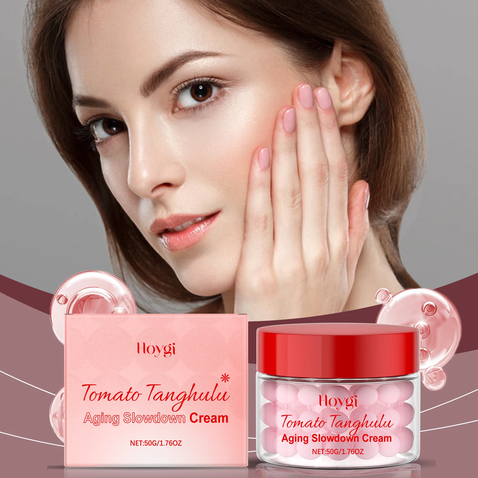 Tomato Tanghulu Aging Slowdown Cream - 50g Antioxidant-Rich Anti-Aging Face Cream with Lycopene
