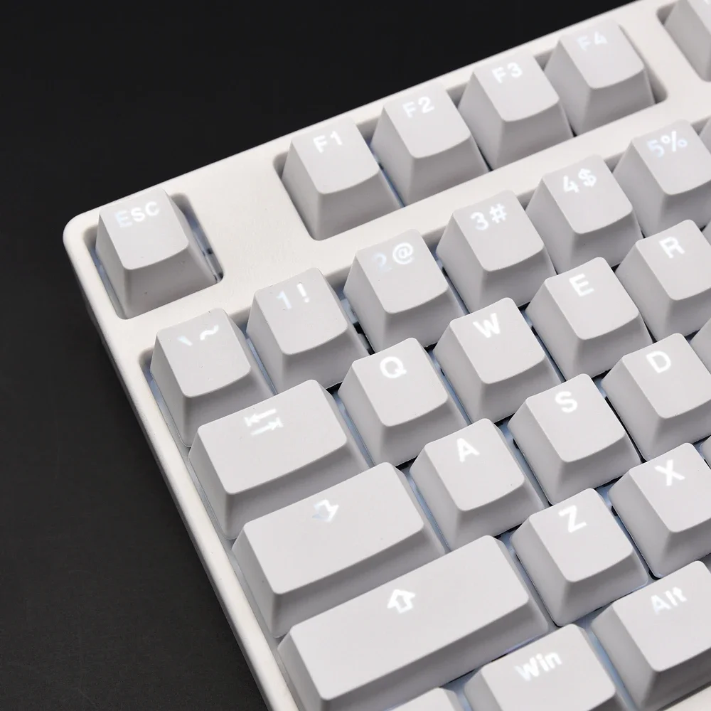 

White translucent black bicolor pbt keycap 108 key oem height