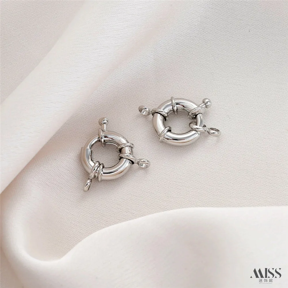 

14K Gold Color Sailor Wheel Steering Wheel Connection Spring Buckle DIY Pearl Bracelet Necklace Finishing Jewelry Accessories