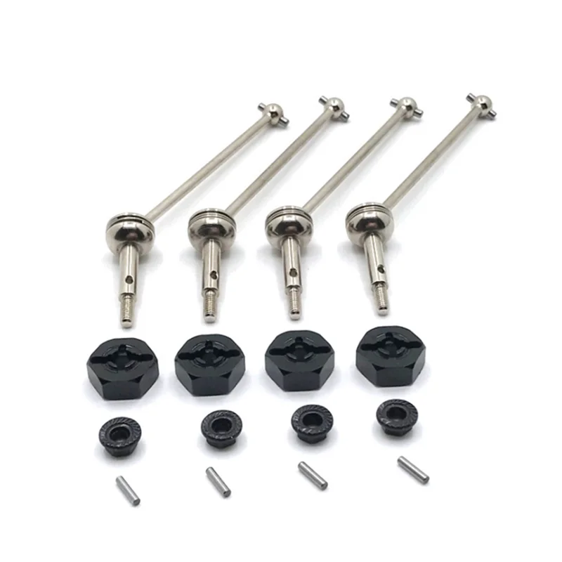 Metalen upgrade voor- en achterste kardanische as 12 mm adapter voor Wltoys 144001 144002 144010 124016 124017 124018 124019   RC auto-onderdelen