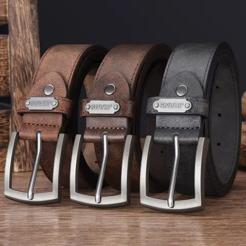 Men's Casual Pin Buckle Belt Fashionable Business Accessory Designer Belts Plus Size, Versatile for Jeans, Dresses & Casual Wear