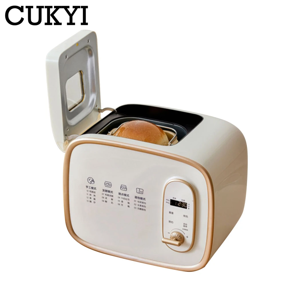 CUKYI Automatic Bread Maker 600G Toaster Baking Tool Dough Fermentation Yogurt Cake Cooking Machine 13 Menu 220V