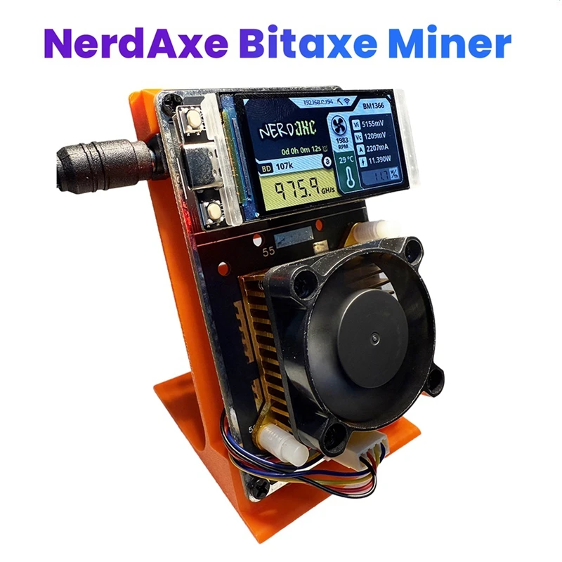 Upgraded Nerdaxe Nerdminer Miner 500Gh/S Solo Lottery BTC Miner BM1366 ASIC Chip Bitaxe Lottery Mining Miner EU PLUG