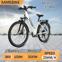 SAMEBIKE RS-A01 Pro-T Electric Bike 500W Motor 36V15AH Lithium Battery Electric Bicycle 26*2.1 Inch Tire Snow Mountains E-Bike