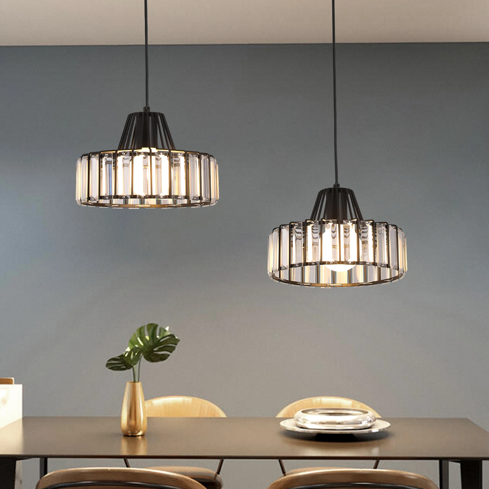 Modern Crystal Ceiling Lamp Led Hanging Lights Home Appliance Dining Room Nordic Loft Chandelier Bedroom Bedside Decora Fixtures