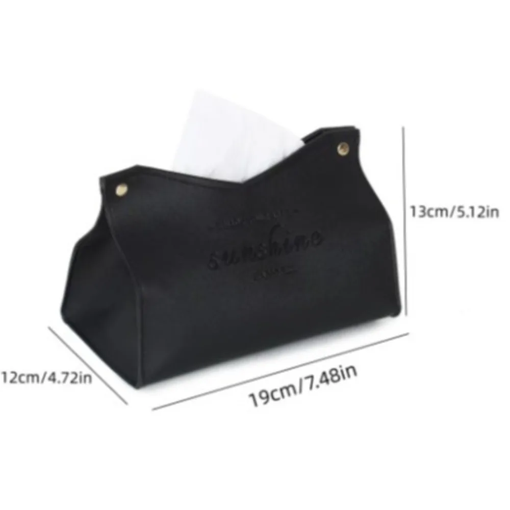 Solid Color Tissue Box Multi-purpose Foldable Toilet Paper Case Storage Case PU Leather Tissue Paper Storage Bag