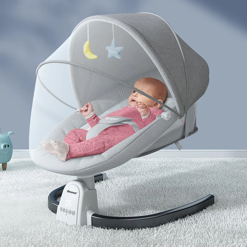 Baby Electric Rocking Chair With Bluetooth Newborn Comfort Chair Reclining Chair Baby Sleep Cradle Bed Can Sit And Lie Down 0-3Y