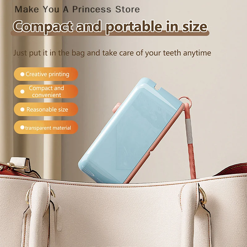 Floss Dispenser Automatic Ejectable Floss Organiser Oral Care Press-on Disposable Flossing Sticks Refillable Storage Box