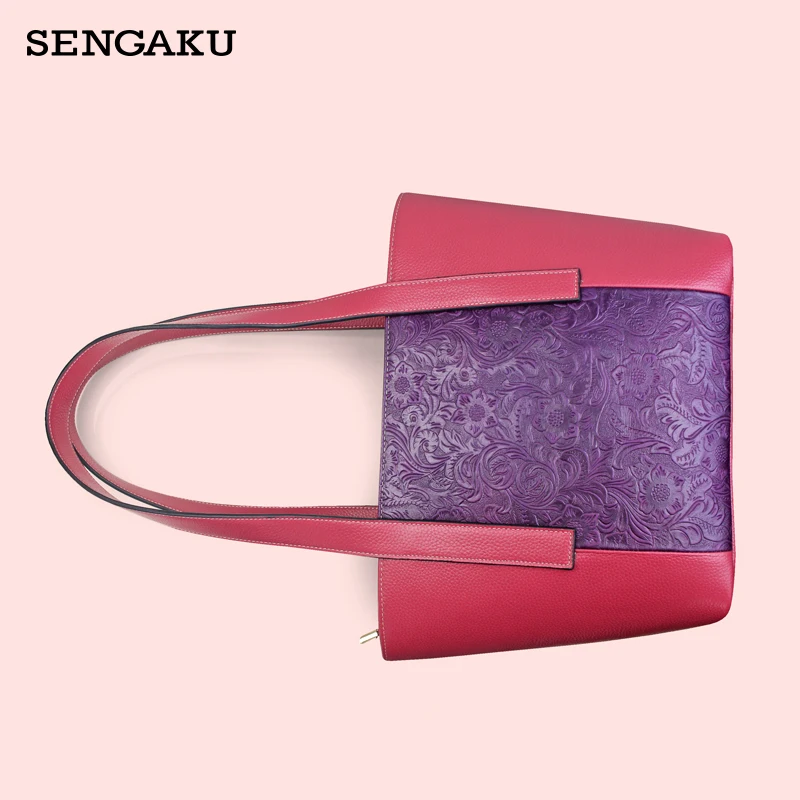 

Luxury Leather Women's Shoulder Bag Genuine Leather Ladies Handbag Tote For Travel Large Capacity Female Shopping Hand Bag