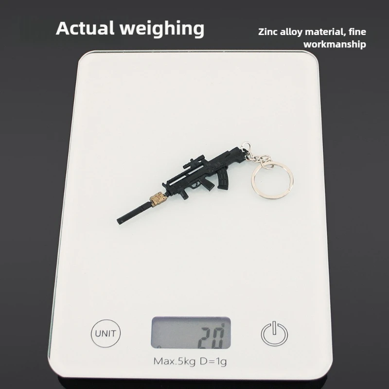 Llaveros de pistola de ruptura de Arena de 9cm/3,54 pulgadas, periférico de juego, Mini T95-1, armas de Metal, modelos de armas, accesorios colgantes, colecciones de regalos