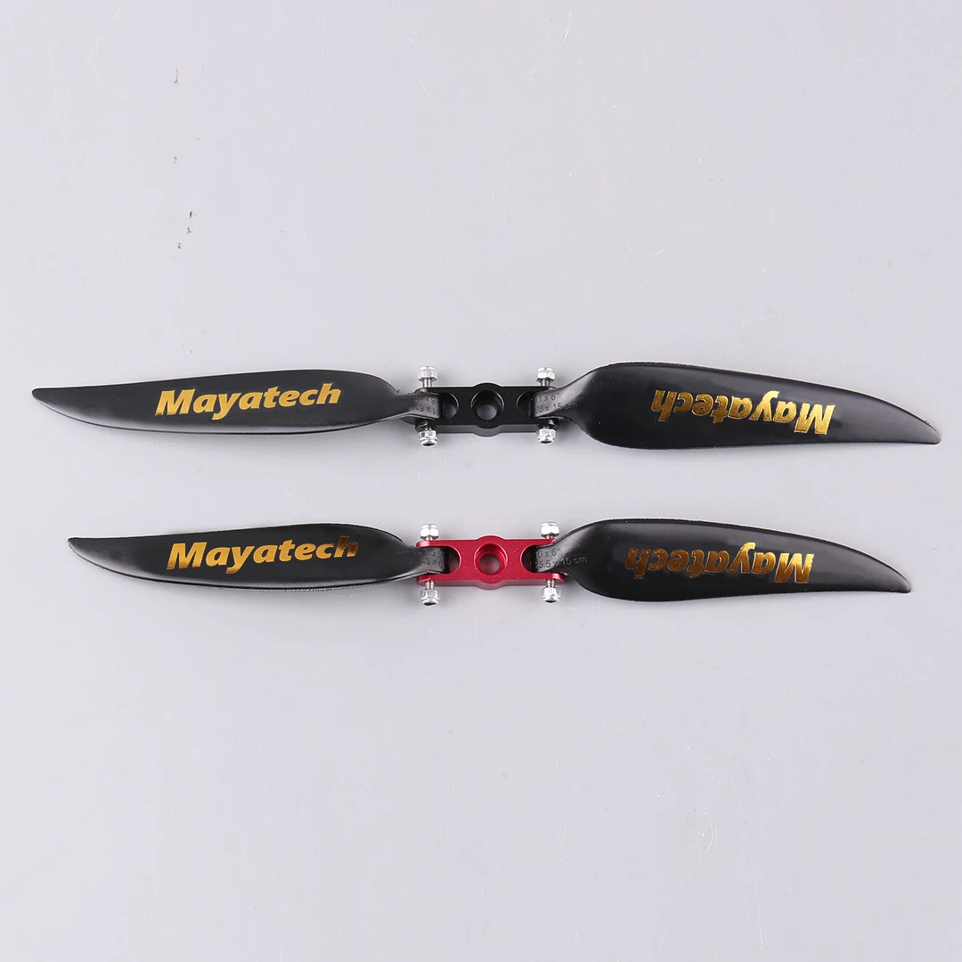 Pacchetto elica per aereo Mayatech da 6 mm: elica pieghevole in metallo e elica pieghevole in nylon con sedile con morsetto ad ala fissa