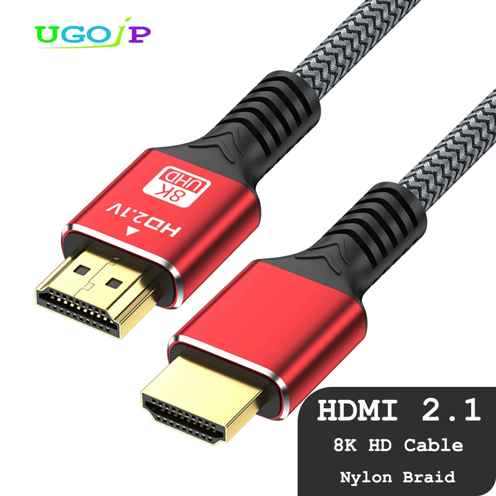 

Кабель UGOjP HDMI 2.1, 8K, 60 Гц, 48 Гбит/с, совместимый с HDMI 2.1, видеокабель с эффектом HDR 3D, кабель HDMI для монитора, ноутбука, HDTV, ПК